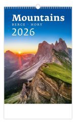 Nástěnný kalendář 2026 Hory/Berge/Mountains
