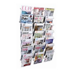 ALBA  Nástěnný prezentační stojan, kovový, na katalogy, A4, s 21 přihrádkami