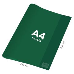 Obal na notebook A4 PVC 432x304 mm - průhledný/zelený