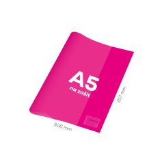Obal na notebook A5 PVC 306x217 mm Neon Color - průhledný/růžový
