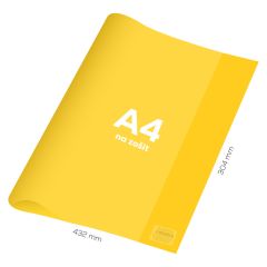 Obal na notebook A4 PVC 432x304 mm - průhledný/žlutý
