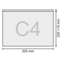 Obálka C4 transportní / průhledná 325x220 + 15 mm, bal / 50 ks