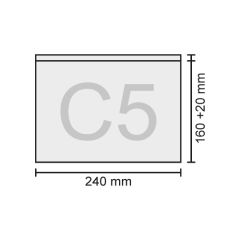 Obálka C5 transportní / průhledná 240 x 160 + 20 mm, bal / 100 ks