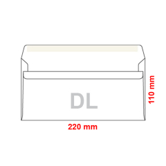 Obálky DL 110x220 mm samolepicí, 1000 ks