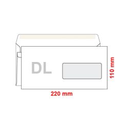 Obálky DL 110x220 mm samolepicí s okénkem / 100ks