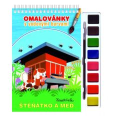 AKIM  Omalovánka A5 Akim - S vodovými barvami - Štěňátko a med
