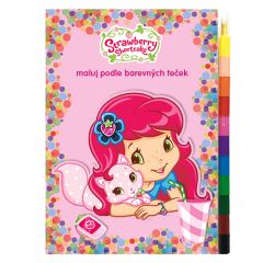 JM  Omalovánka s maxi pastelkami A5 - Strawberry, Maluj podle barevných teček