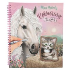 Omalovánky Miss Melody s flitrovou nášivkou, s koťátkem
