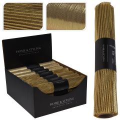 Organza látková 28x150 cm - vlnitý vzor, zlatá barva