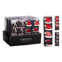 Ozdobné kroužky na ubrousky - vánoční červená 50 mm, mix/sada 4 ks