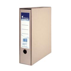 VICTORIA  Pákový šanón s obalom z prírodného materiálu, 75 mm, A4, kartón, VICTORIA, prírodný