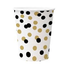 Papírový kelímek PAW Eco 250 ml Confetti (gold-black) / 8 ks