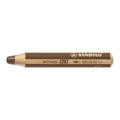 Stabilo  Pastelka STABILO woody 3 v 1 - barvička, vodovka, voskovka - hnědá