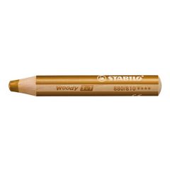 Stabilo  Pastelka STABILO woody 3 v 1 - barvička, vodovka, voskovka - zlatá