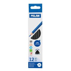 Milan  Pastelky MILAN Ergo Grip trojhranné 1 ks, Black