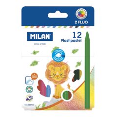 Milan  Pastelky MILAN plastické 10 ks + 2 ks FLUO