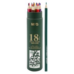 M&G  Pastelky šestihranné M&G v pouzdře, sada 18 ks