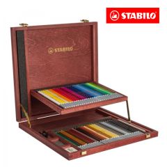 Stabilo  Pastelky STABILO CarbOthello - pastelová křída v dřevěné tužce -Dřevěný kufřík, 60 ks