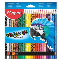 Pastelky trojhranné MAPED COLORPEPS ANIMAL sada 24 ks