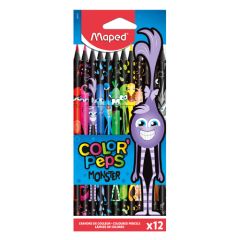 Pastelky trojhranné MAPED COLORPEPS MONSTER sada 12 ks