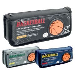 Penál se 2 zipy Basketbal, prázdný (mix barev)