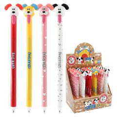 JUNIOR  Pero gelové /gumovací JUNIOR Cute Dog 0,7 mm (mix /cena 1ks) modrá náplň