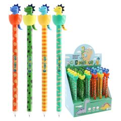 JUNIOR  Pero gelové /gumovací JUNIOR Dinosaur 0,7 mm (mix /cena 1ks) modrá náplň