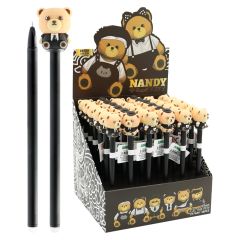 JUNIOR  Pero gelové /gumovací JUNIOR Nandy Graffiti Bear 0,5 mm - modrá náplň (mix /cena 1ks)