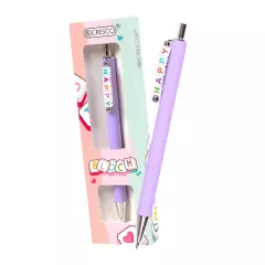 Pero kuličkové BLOCK Happy s korálky - modrá náplň