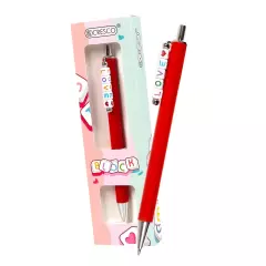 Pero kuličkové BLOCK Love s korálky - modrá náplň