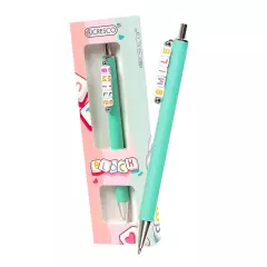 Pero kuličkové BLOCK Smile s korálky - modrá náplň