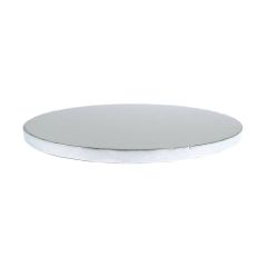 Pevný kulatý dortový podnos průměr 30 cm / tloušťka 12 mm - stříbrný