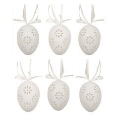 Plastová vajíčka na zavěšení 6 cm v sáčku 6 ks