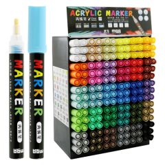 Popisovač akrylový M&G Acrylic Marker 2 mm, mix barev/displej 30 barev x 6 ks = 180 ks