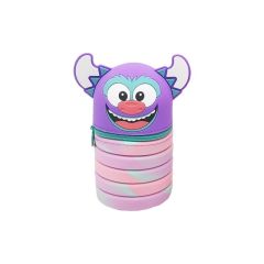 Pouzdro na tužky s 1 zipem Monster Purple