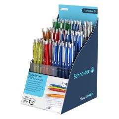 SCHNEIDER  Prezentační stojan Pero kuličkové Schneider K20 Icy Colours Mix 100 ks - modrá náplň