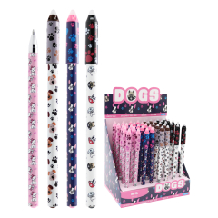 M&G  Roller gelový/gumovací M&G iErase Cats&Dogs 0,7 mm, modrý