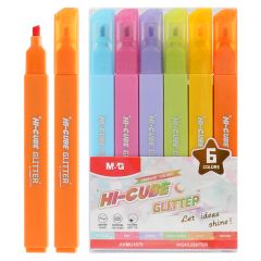 M&G  Rozjasňovač M&G HI-CUBE Glitter - sada 6 zářivých barev