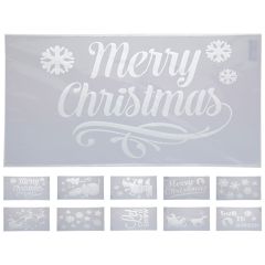 Šablona na stříkání vánočních motivů 50 x 30 cm (mix 10 vzorů)