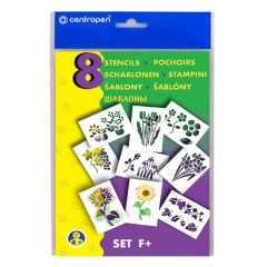 Šablony papírové CENTROPEN 9996 / F Květiny, sada 8 ks