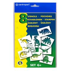 Šablony papírové CENTROPEN 9996 / G Dinosauři, sada 8 ks