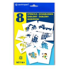 Šablony papírové CENTROPEN 9996 / K Motivy pro chlapce, sada 8 ks