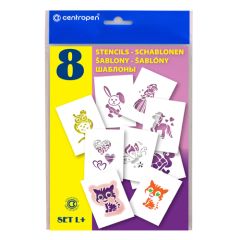 Šablony papírové CENTROPEN 9996 / L Motivy pro dívky, sada 8 ks