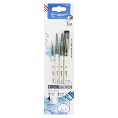 JUNIOR  Sada plochých a kulatých štětců (4 ks) na blistru