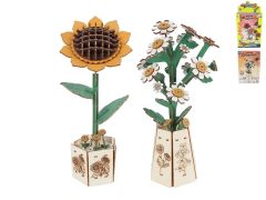 Sada sestav si rostlinu dřevěná 20,5cm 4druhy ve fólii 12ks v DBX