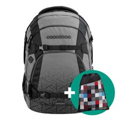 Školní batoh coocazoo MATE, Black Carbon, certifikát AGR