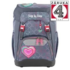 Školní batoh Step by Step GRADE Glitter Heart Hazle, certifikát AGR