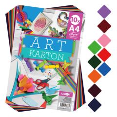 Složka barevného papíru A4 (výkresů) ART karton 10 listů /10 barev, 250g/m2