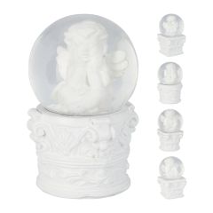 Sněhová koule 45x45x60 mm s figurkou anděla (mix 4 vzorů /cena za 1 ks)