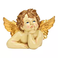 Soška anděla se zlatými křídly 24x12x16 cm